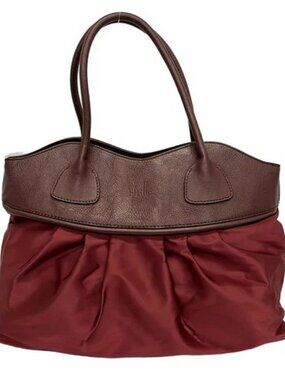 Sybilla Bordeaux Nylon Leather Handbag